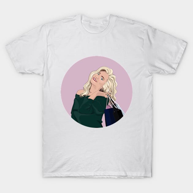 Fashionable woman. Shopping trip T-Shirt by AnnetArt